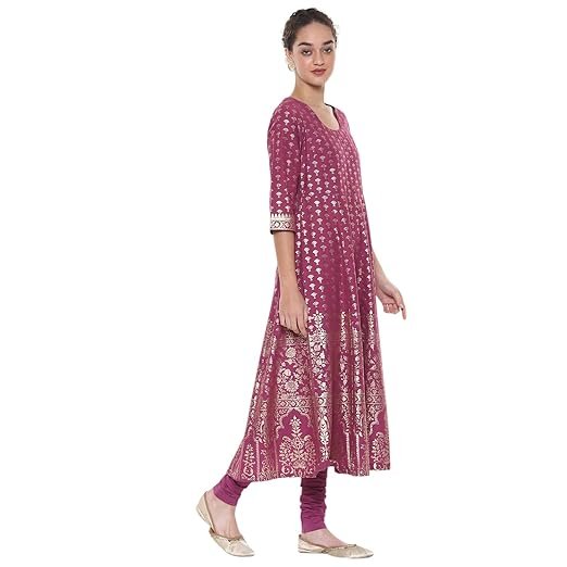 Women Cotton A Line Printed Suit Set - Image 4