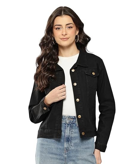 Womens Casual Wear Brown Denim Jacket