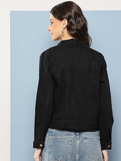 Womens Casual Wear Brown Denim Jacket - Image 5