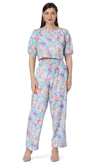 Night Suit Set for Women Cotton, Night Dress, Lounge Wear,Printed Cotton,Top and Capri Set for Women,Women Nightwear