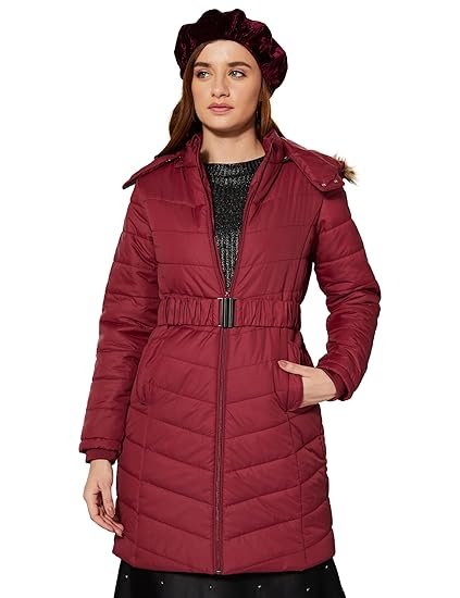 Women's Polyester Long Line Regular Fit Parka Quilted Jacket (Puffer Jackets) (Available in Plus Sizes)