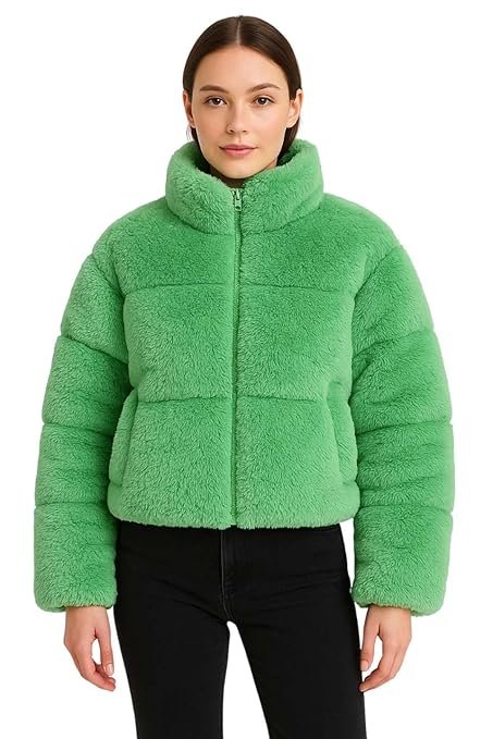 Women’s Coral Fabric Winter Grey Jacket – Ultra-Soft Warm Wear with Plush Texture and Premium Comfort Fit