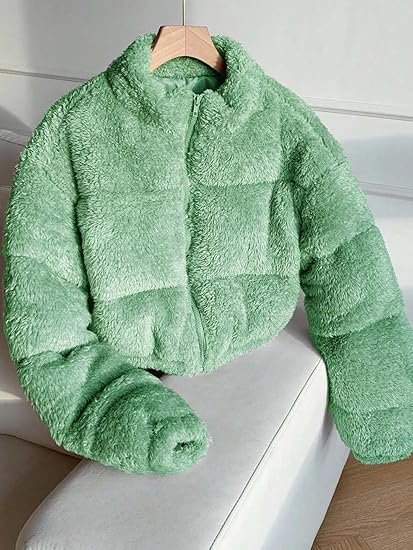 Women’s Coral Fabric Winter Grey Jacket – Ultra-Soft Warm Wear with Plush Texture and Premium Comfort Fit - Image 2