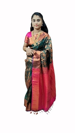 Soft Silk Saree for Women | Latest Wedding Sarees | Kanchipuram Soft Silk Saree with Blouse | South Indian Silk Saree | Bridal Sarees Collection