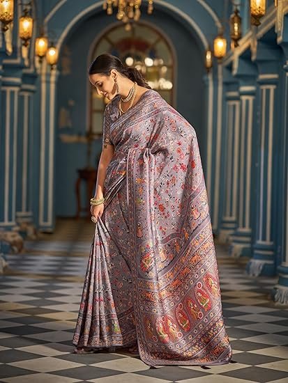 Womens Kanjivaram Banarasi Silk Saree Kanchipuram Patola saree - Image 3