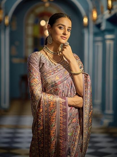 Womens Kanjivaram Banarasi Silk Saree Kanchipuram Patola saree - Image 4