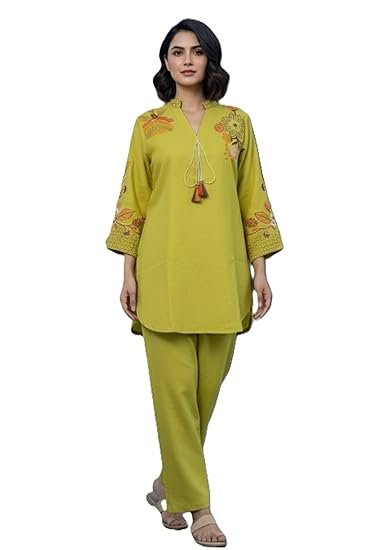 Women Co-Ord Set || Women 2 Pic Embroidered Kurta Set || Stylish Cord Set (K-204)