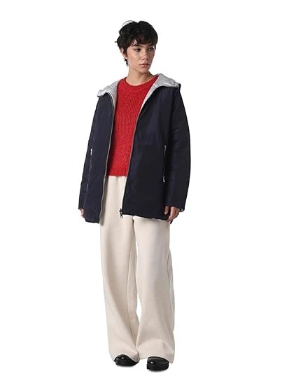 Women Hooded Solid Reversible Puffer Jacket - Image 5