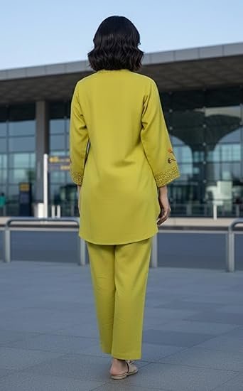 Women Co-Ord Set || Women 2 Pic Embroidered Kurta Set || Stylish Cord Set (K-204) - Image 2