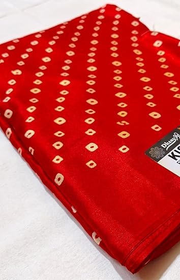 Women's Beautiful Silk Fabric All-Over White Dot Printed Saree with Blouse Piece for Wedding Party & FestiveWomen's Beautiful Silk Fabric All-Over White Dot Printed Saree with Blouse Piece for Wedding Party & Festive - Image 2