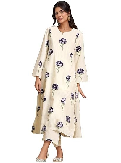 Women Rayon Viscose Regular Fit Printed Straight Kurta with Pant