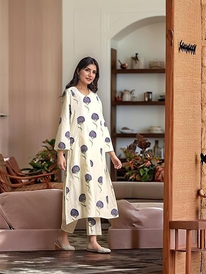 Women Rayon Viscose Regular Fit Printed Straight Kurta with Pant - Image 2
