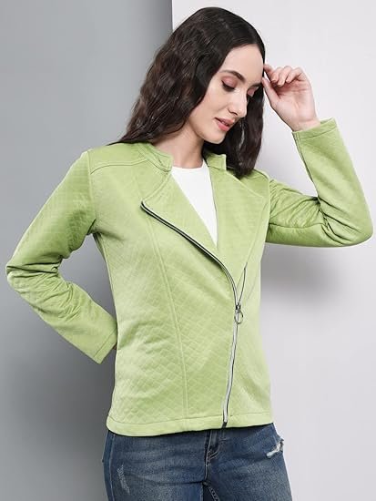 Women’s Jacket –Green Jacket with Unique Design Full Sleeve Jacket with Winter Over Coat Jacket, Boost Your Style with Casual Jacket for Women & Girls - Image 3