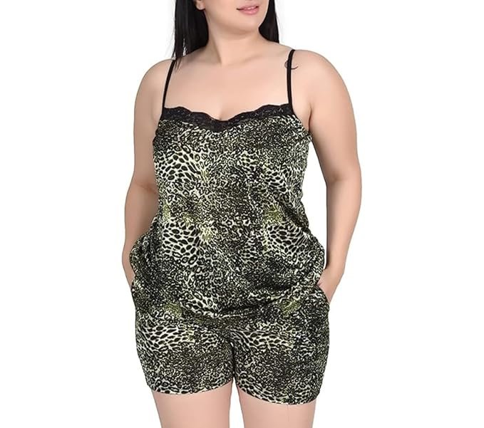 Stylish Printed Satin Sleeveless Top & Short Set Women's Regular Shirt & Short Set Night Suit Sleepwear Shorts Pajamas Lounge Wear Set Shirt Short Set for Women