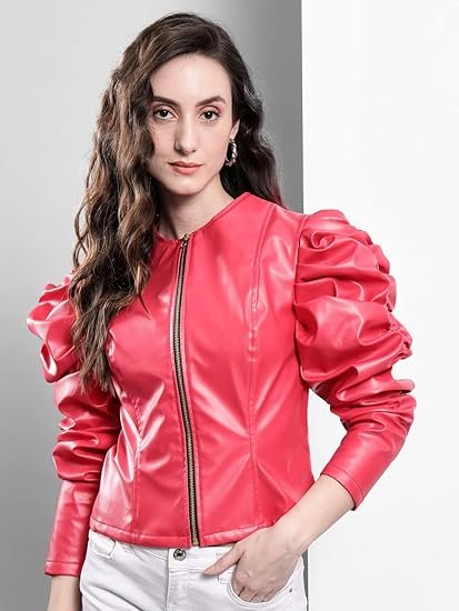Women’s Jacket – Red Jacket with Unique Design Full Sleeve Jacket with Winter Over coat Jacket, Boost Your Style with Casual Jacket for Women & Girls - Image 4