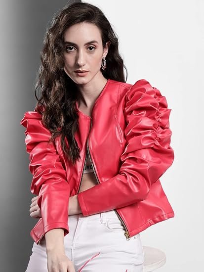 Women’s Jacket – Red Jacket with Unique Design Full Sleeve Jacket with Winter Over coat Jacket, Boost Your Style with Casual Jacket for Women & Girls - Image 2
