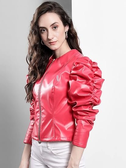 Women’s Jacket – Red Jacket with Unique Design Full Sleeve Jacket with Winter Over coat Jacket, Boost Your Style with Casual Jacket for Women & Girls - Image 3