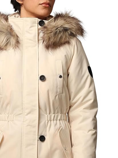 Women Hooded Solid Casual Parka Jacket - Image 3