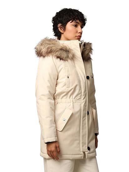 Women Hooded Solid Casual Parka Jacket - Image 4