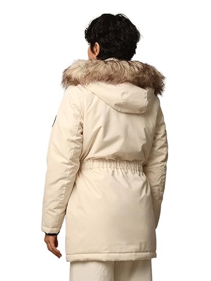 Women Hooded Solid Casual Parka Jacket - Image 2