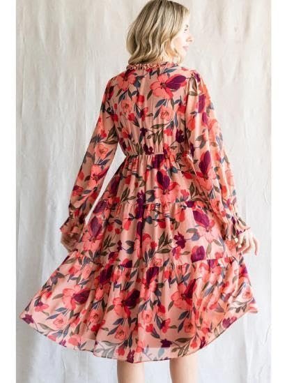 Women's Printed Dresses – Elegant Floral & Solid Styles, Mini to Midi Lengths, Puff & Long Sleeve Options for Casual - Image 3