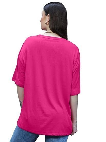 Cottonblend Half Sleeve Oversized Regular Fit T-Shirts - Image 3