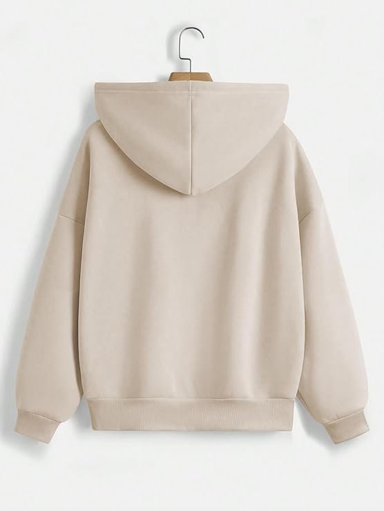 Women's Solid Zipper Hooded Sweatshirt|Zip Up (Hoodie) for Womens| - Image 4