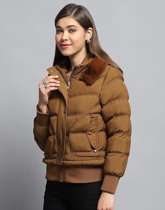 Womens Striped Lapel Collar Full Sleeve Coat - Image 5