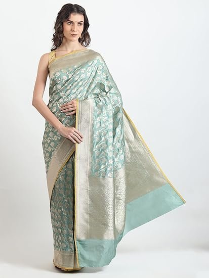 Silk Banarasi Silk Saree Original, Handloom Saree Silk, Banarasi Saree for Women, Pure Silk Sarees for Women Original with Unstitched Blouse Piece
