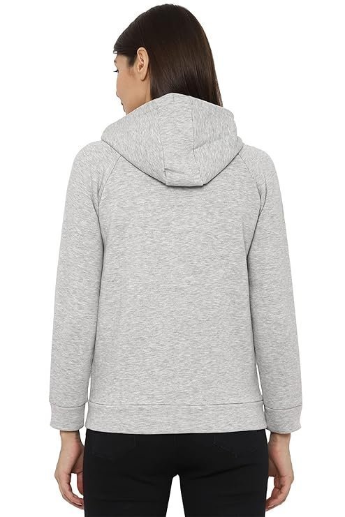 Women's Synthetic Hooded Neck Sweatshirt (AHSTWRGF074068_Light Grey_X-Large_Light Grey_XL) - Image 4