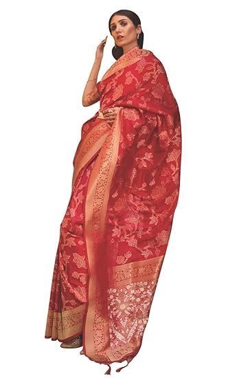 Kanjivaram Silk Saree with Zari Woven Saree With Blouse Piece