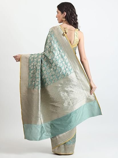 Silk Banarasi Silk Saree Original, Handloom Saree Silk, Banarasi Saree for Women, Pure Silk Sarees for Women Original with Unstitched Blouse Piece - Image 4