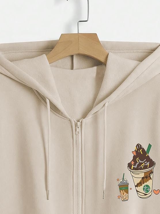 Women's Solid Zipper Hooded Sweatshirt|Zip Up (Hoodie) for Womens| - Image 3