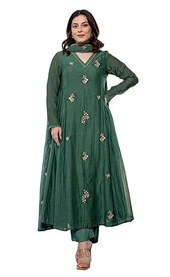 Regular Fit Green color Print kurti | Casual & Semi-Formal Wear - Image 2
