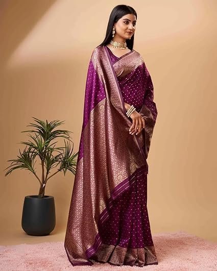 Women's Pure Soft Saree For Wedding Banarasi Style - Image 3