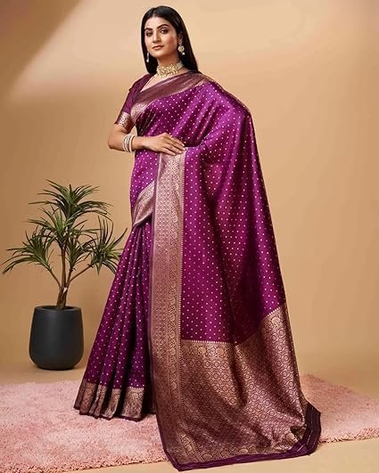 Women's Pure Soft Saree For Wedding Banarasi Style