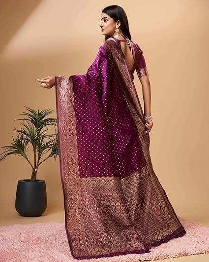 Women's Pure Soft Saree For Wedding Banarasi Style - Image 6