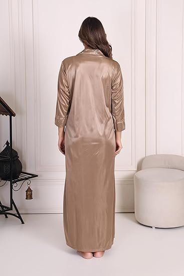 Nightgown Women Nighty with Lace and Robe - Image 3