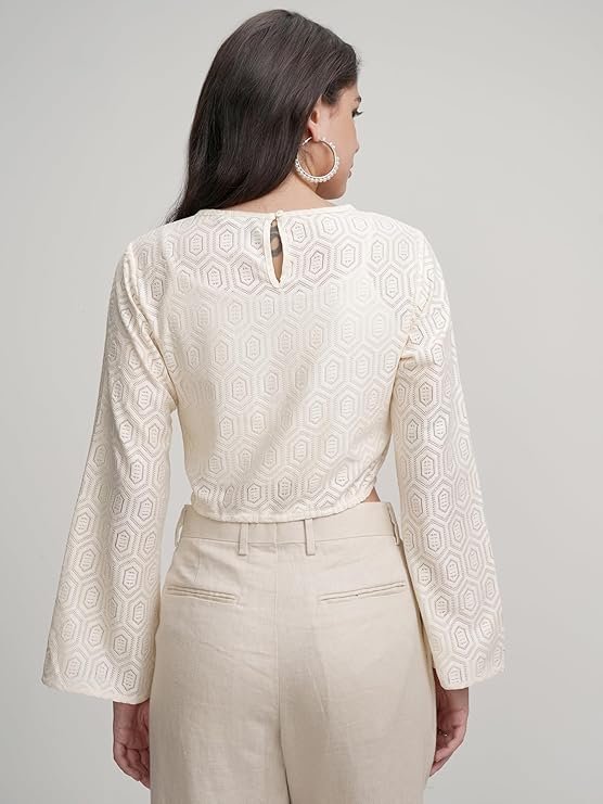 Ready To Wear Saree For Women Maroon Georgette One Minute Readymade Stitched Scalloped Border Lace With Unstitched Blouse - Image 3