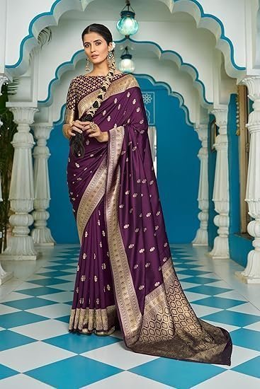 Silk Kanjivaram Kanchipuram Saree With Blouse Piece - Image 3