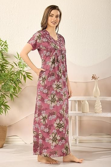 Cotton Womens nighty printed - Image 4