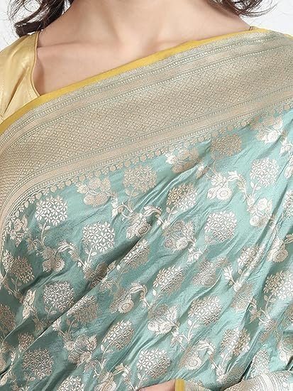 Silk Banarasi Silk Saree Original, Handloom Saree Silk, Banarasi Saree for Women, Pure Silk Sarees for Women Original with Unstitched Blouse Piece - Image 5