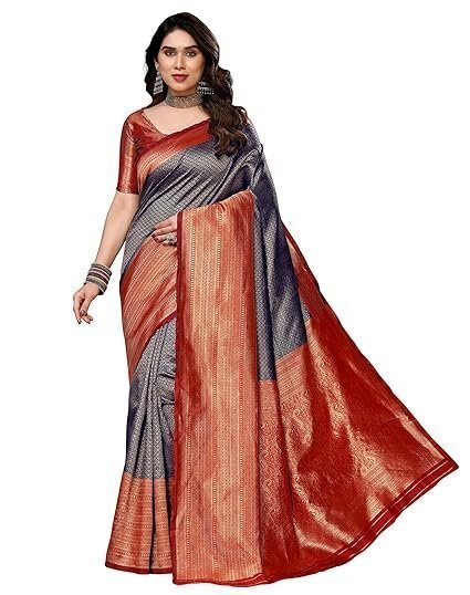 Banarasi Kanjivaram Art Silk Saree with Blouse Material