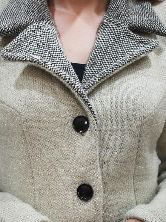 Womens Woollen Collared Coat Cardigan - Image 2
