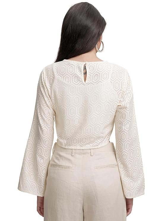 Ready To Wear Saree For Women Maroon Georgette One Minute Readymade Stitched Scalloped Border Lace With Unstitched Blouse - Image 5