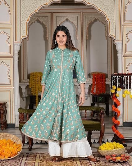 Rayon Relaxed Fit Anarkali Kurta - Image 5