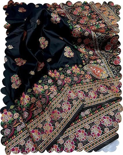 Kanchipattu Phasmina Silk Hand Work Pure Jari Wewing Original Kanjivaram Jacqurad Rajwadi Print Kalmkari Sarees With Blouses Piecs And Zalar - Image 4