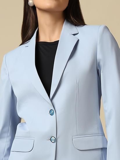Women Single Breasted Blazer Twill Fabric - Image 2