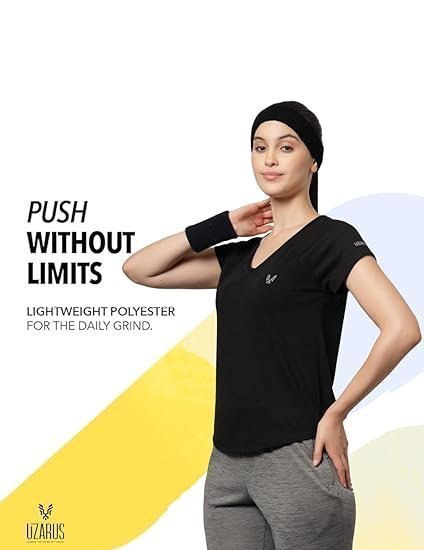Women's V-Neck Regular Fit Gym T-Shirt Soft, Lightweight & Quick-Dry Fabric Activewear Top for Workout, Yoga, Running, Exercise, Casual Breathable Fitness Everyday - Image 2