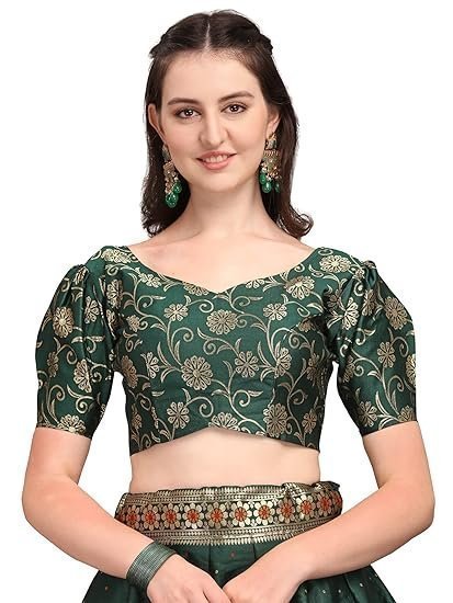 Women's Jacquard Semi-Stitched Lehenga choli - Image 3